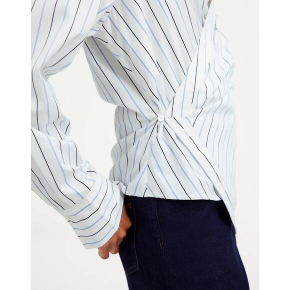 Madewell White Striped Button Down Shirt - Picture 2 of 12